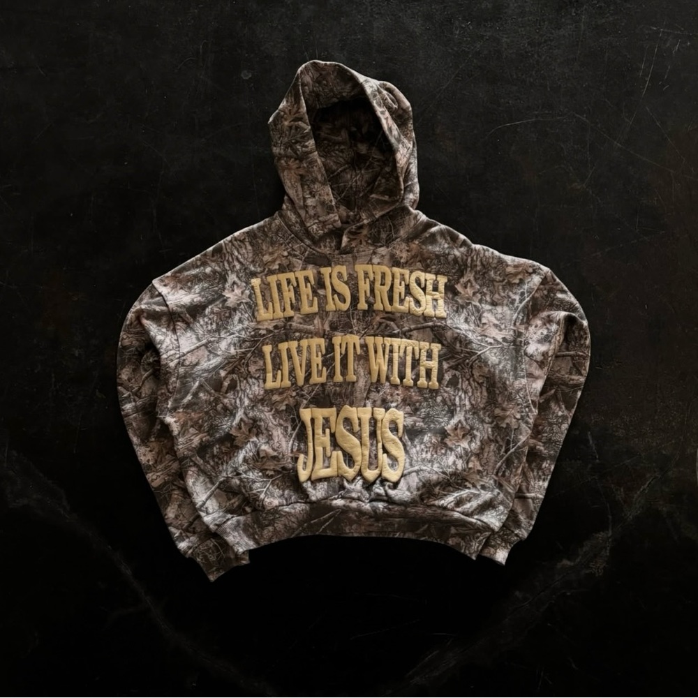 Camouflage Hoodie - Life is Fresh Live it with Jesus — commonrags